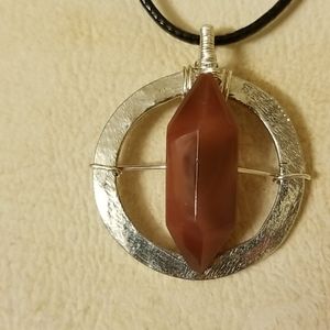 "Nomad" Botswana agate pendant necklace